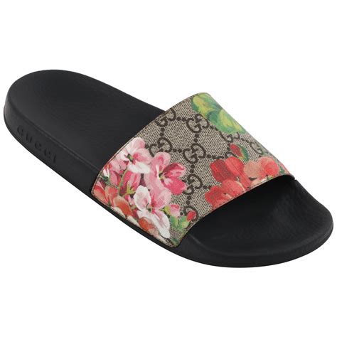 mens gucci supreme slides|Gucci supreme floral slides.